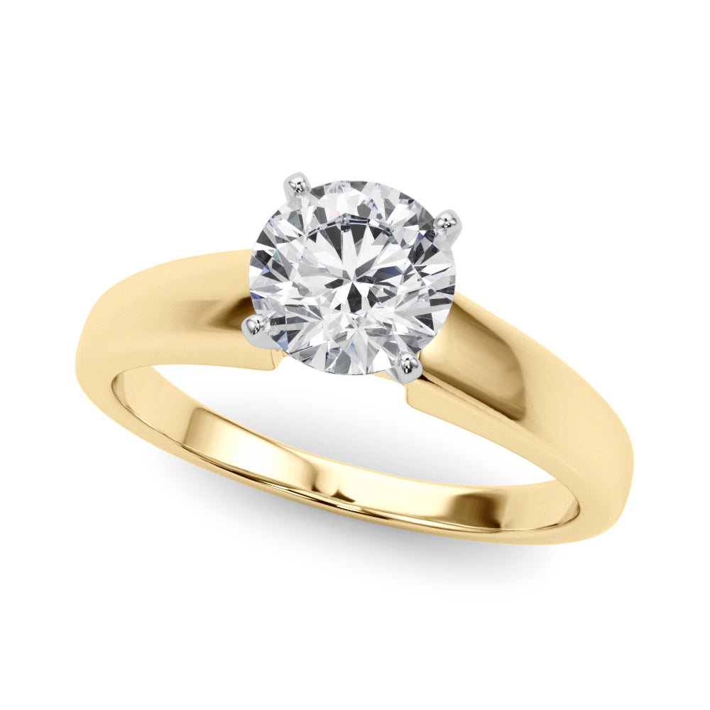 Iconic Remount Round Diamond Engagement Ring — 9K/18K Gold & Platinum
