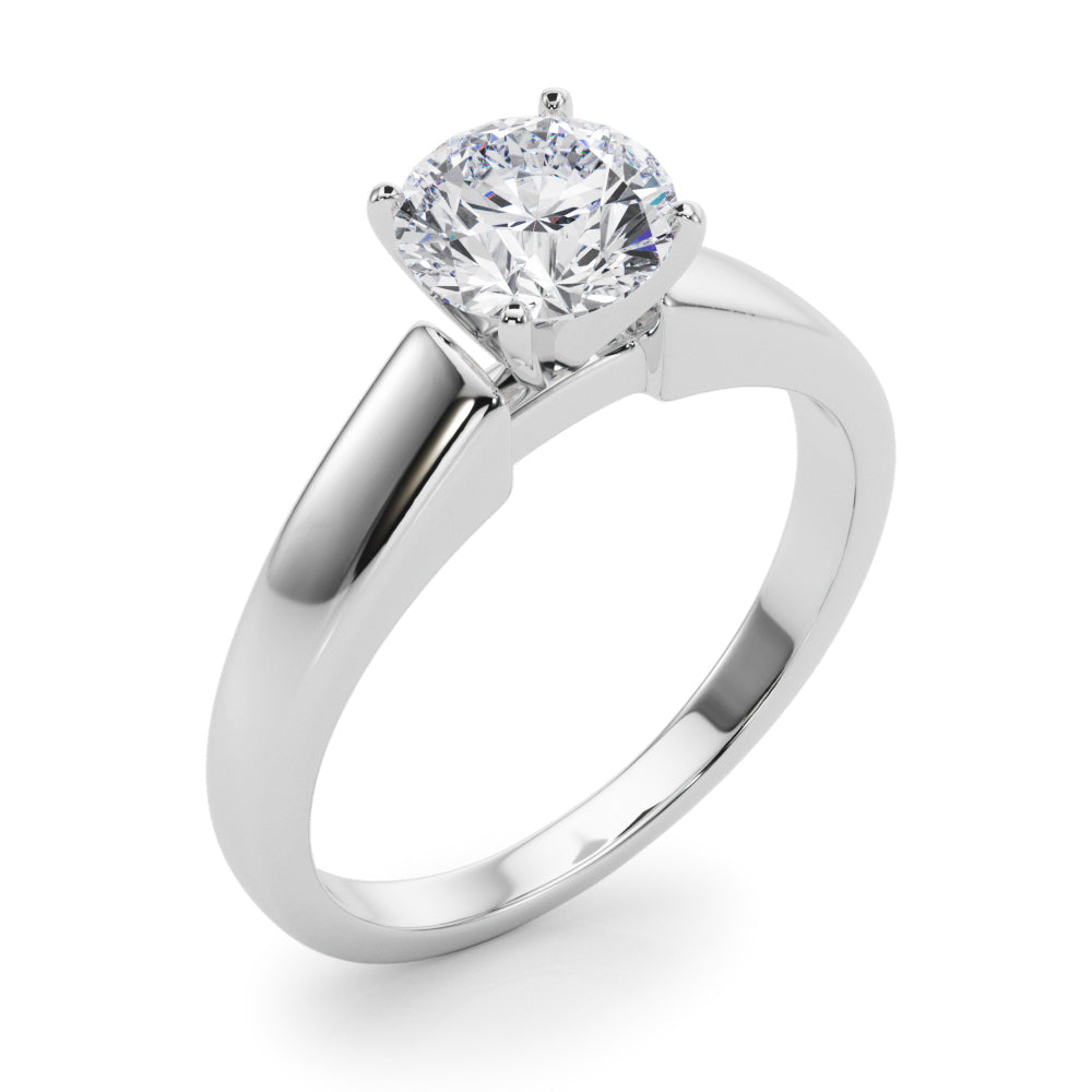 Iconic Remount Round Diamond Engagement Ring — 9K/18K Gold & Platinum