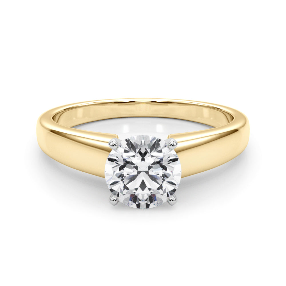 Iconic Remount Round Diamond Engagement Ring — 9K/18K Gold & Platinum