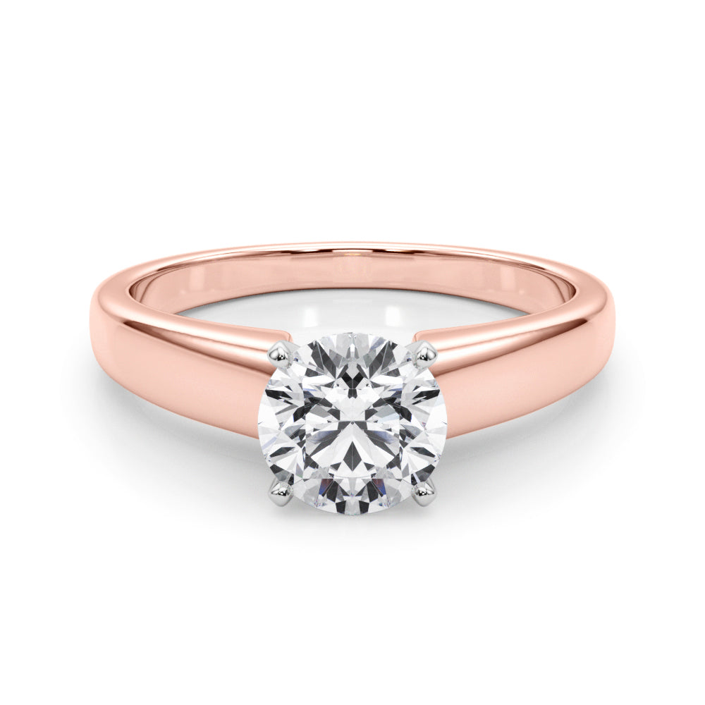 Iconic Remount Round Diamond Engagement Ring — 9K/18K Gold & Platinum