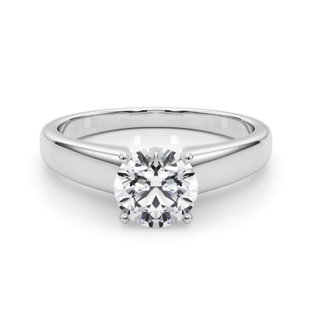 Iconic Remount Round Diamond Engagement Ring — 9K/18K Gold & Platinum