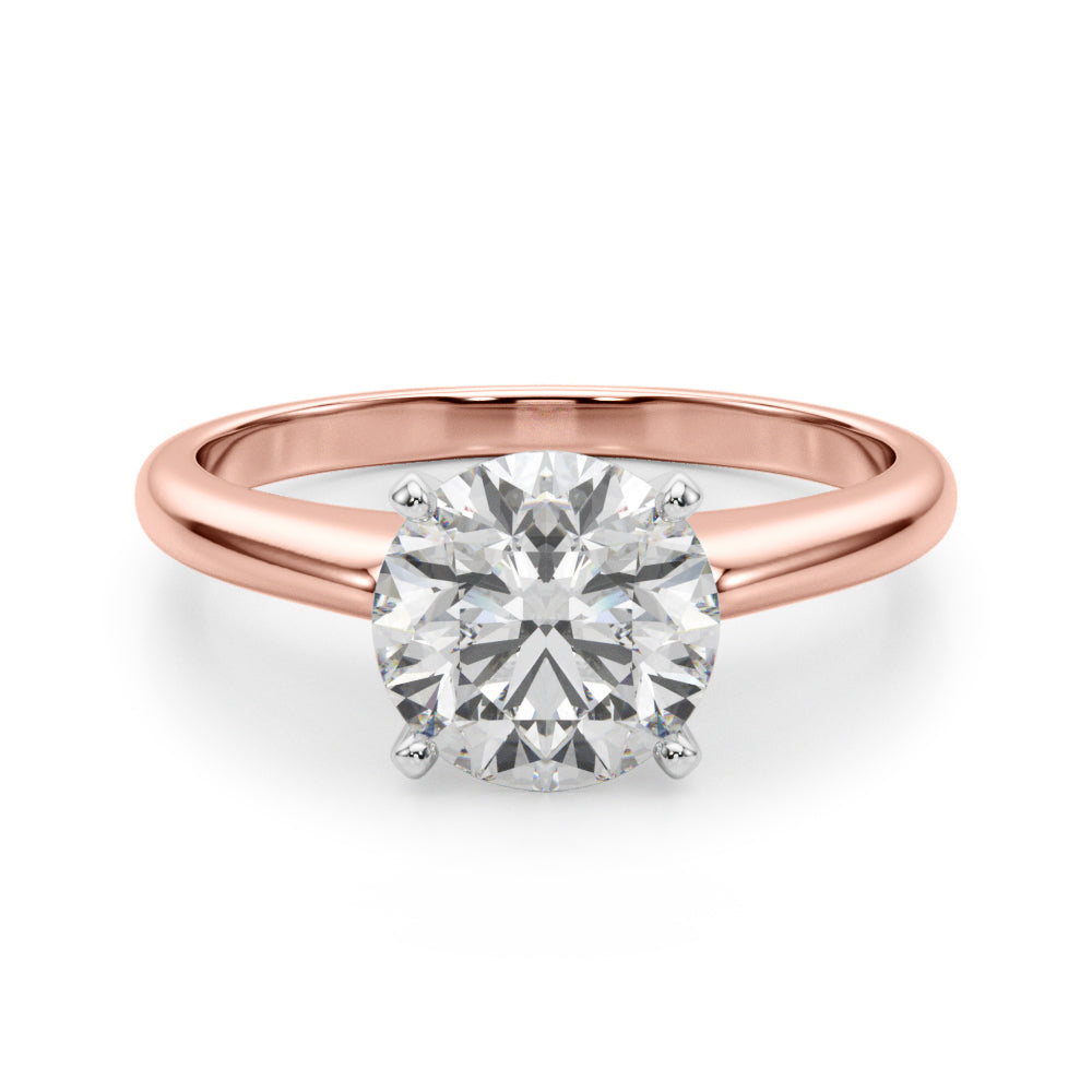 Cherished Remount Ring Round Diamond Engagement Ring — 9K/18K Gold & Platinum