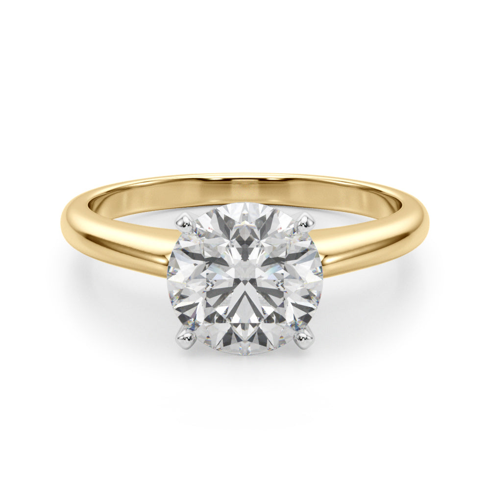 Cherished Remount Ring Round Diamond Engagement Ring — 9K/18K Gold & Platinum