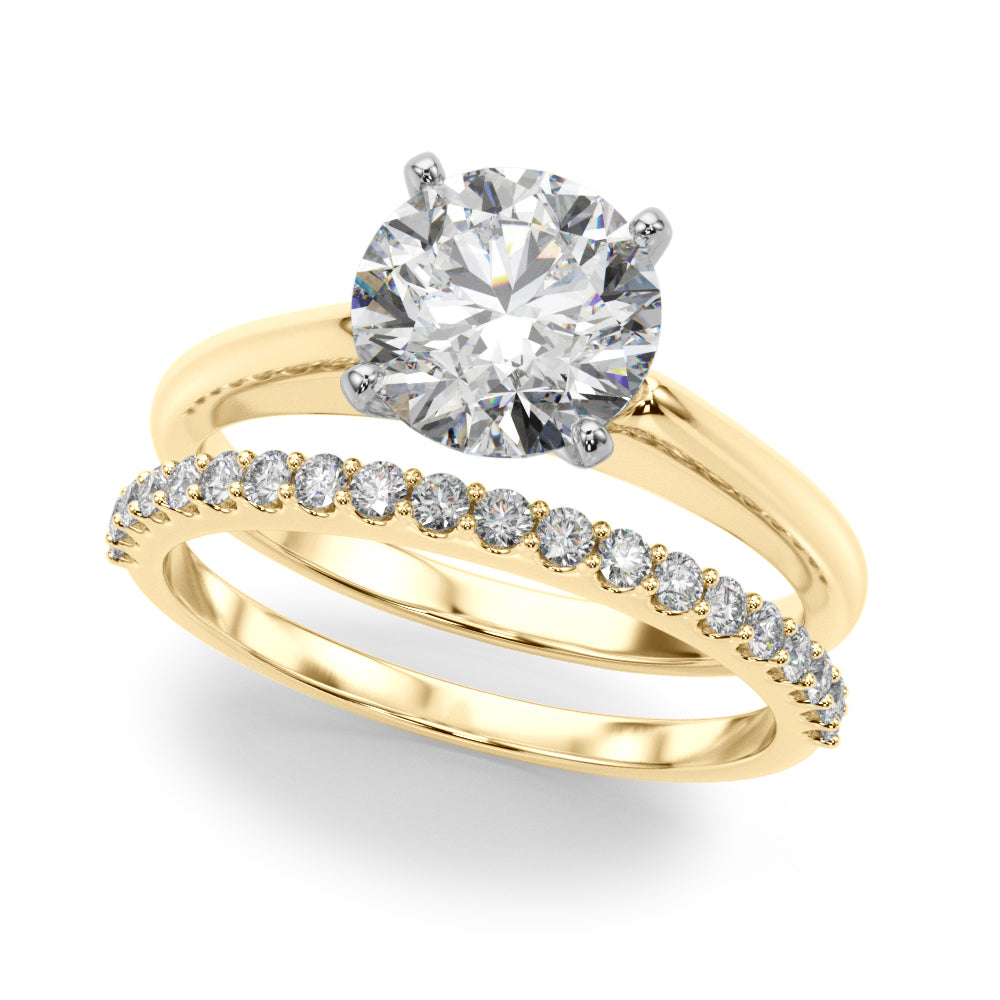 Cherished Remount Ring Round Diamond Engagement Ring — 9K/18K Gold & Platinum