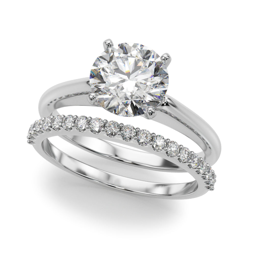 Cherished Remount Ring Round Diamond Engagement Ring — 9K/18K Gold & Platinum