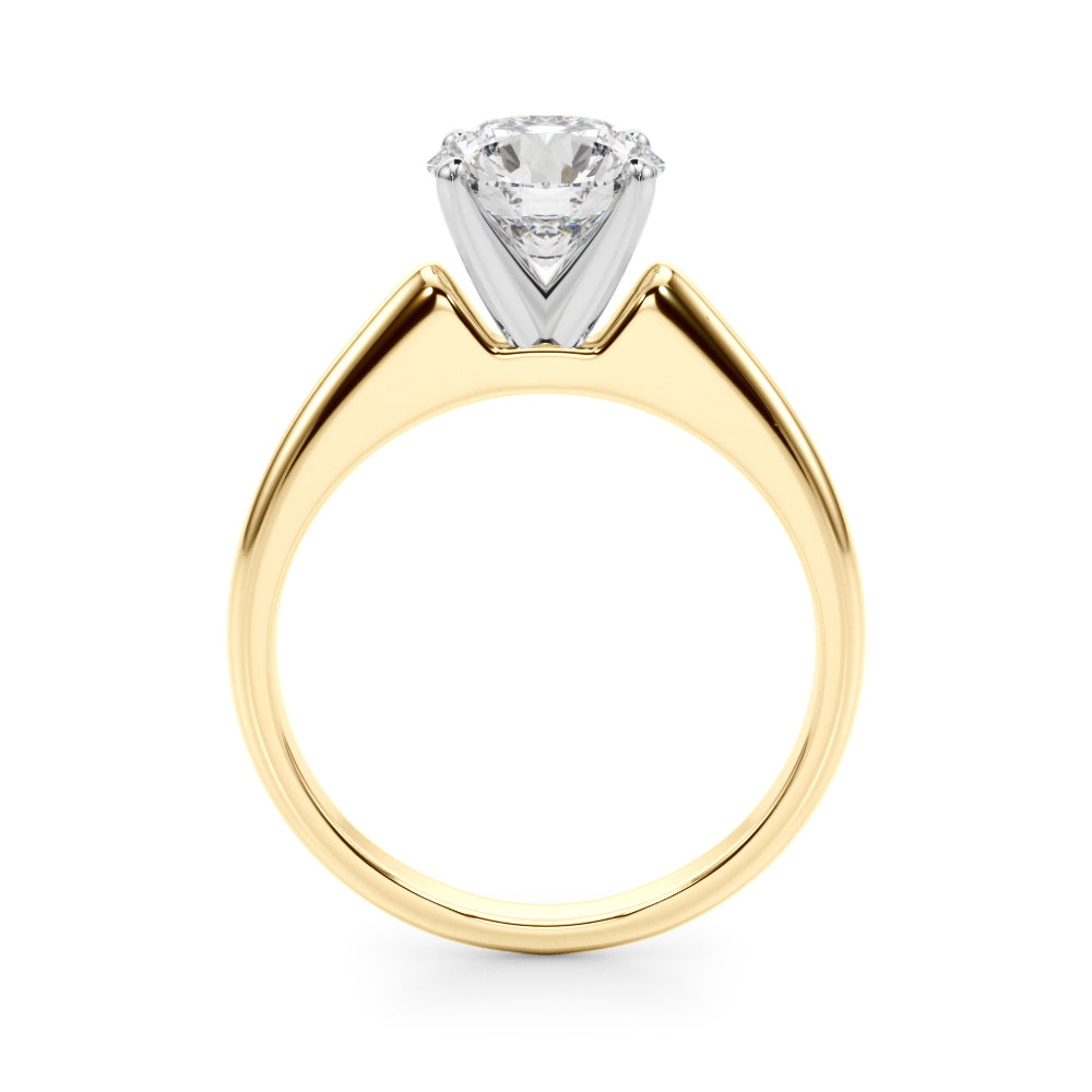 Cherished Remount Ring Round Diamond Engagement Ring — 9K/18K Gold & Platinum