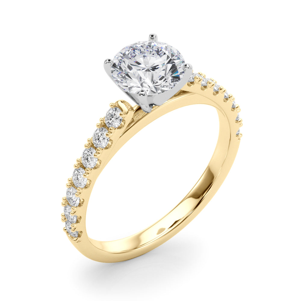 Splendid Remount Ring Round Diamond Engagement Ring — 9K/18K Gold & Platinum