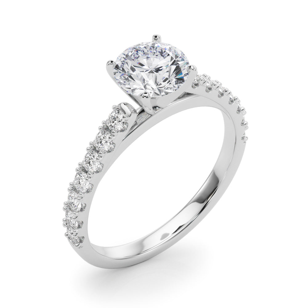 Splendid Remount Ring Round Diamond Engagement Ring — 9K/18K Gold & Platinum
