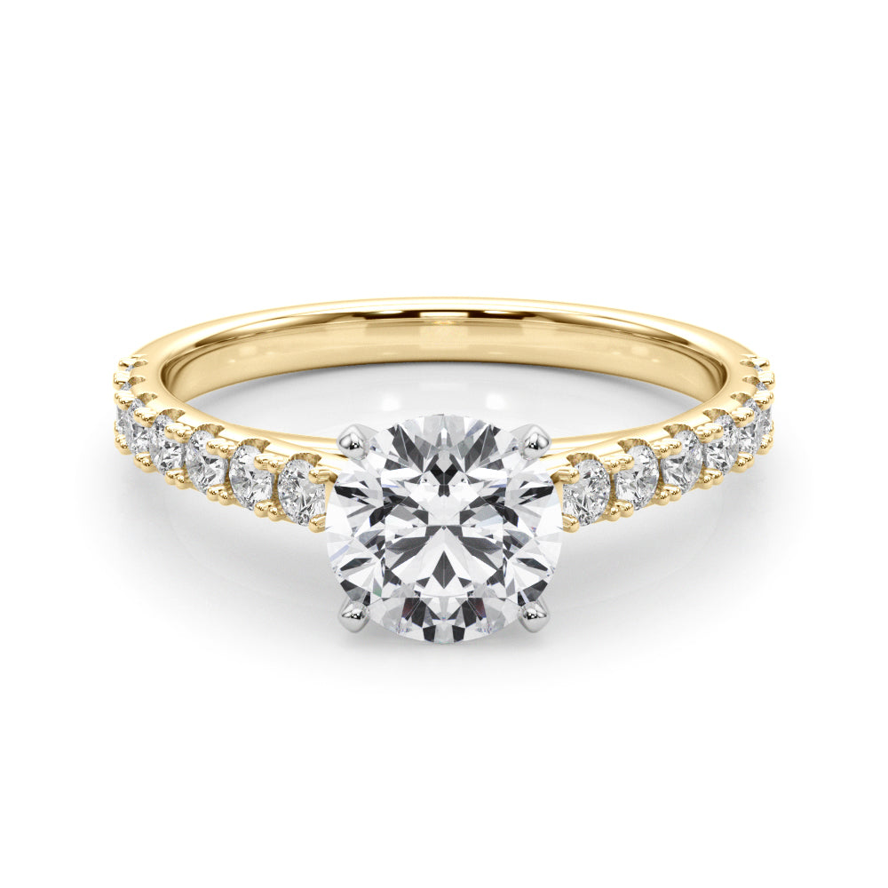 Splendid Remount Ring Round Diamond Engagement Ring — 9K/18K Gold & Platinum