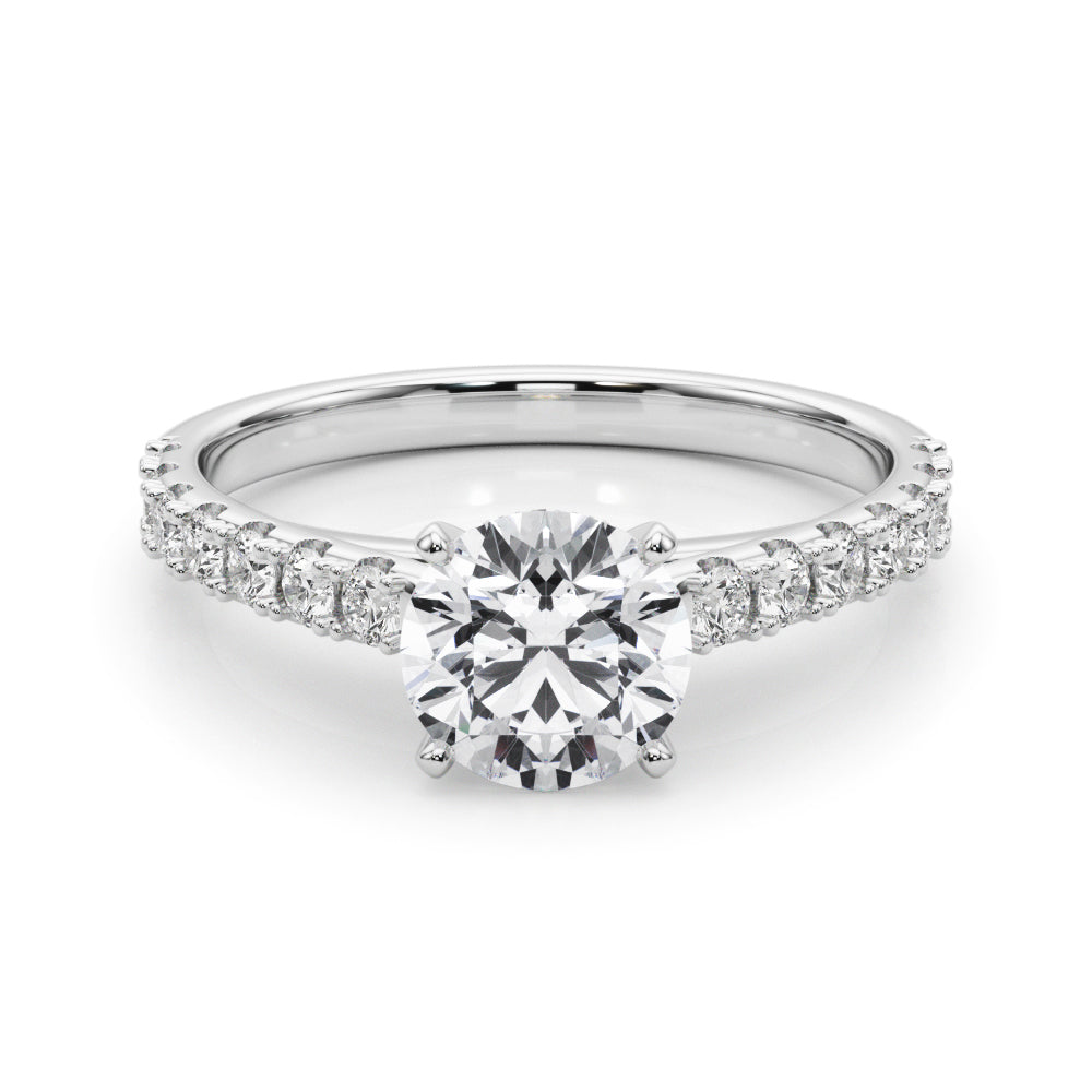 Splendid Remount Ring Round Diamond Engagement Ring — 9K/18K Gold & Platinum