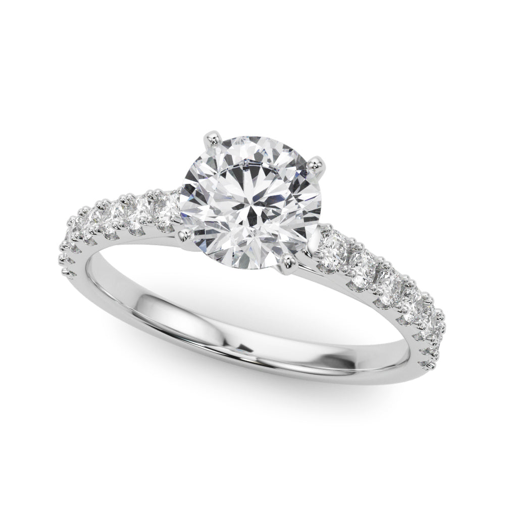 Splendid Remount Ring Round Diamond Engagement Ring — 9K/18K Gold & Platinum