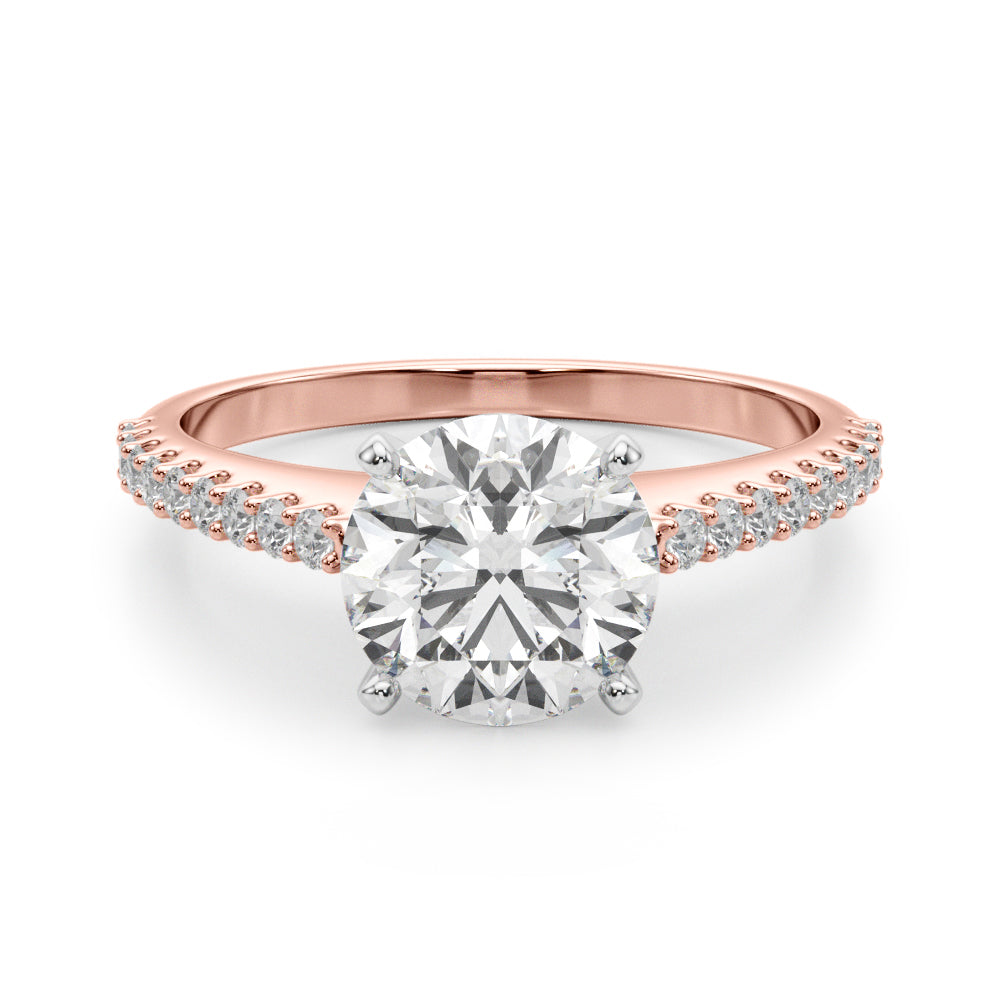 Adored Remount Ring Round Diamond Engagement Ring — 9K/18K Gold & Platinum