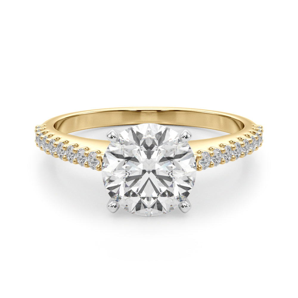 Adored Remount Ring Round Diamond Engagement Ring — 9K/18K Gold & Platinum