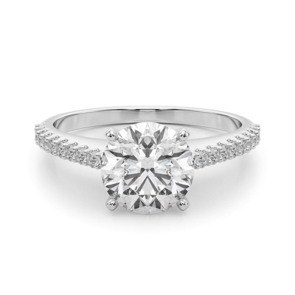 Adored Remount Ring Round Diamond Engagement Ring — 9K/18K Gold & Platinum
