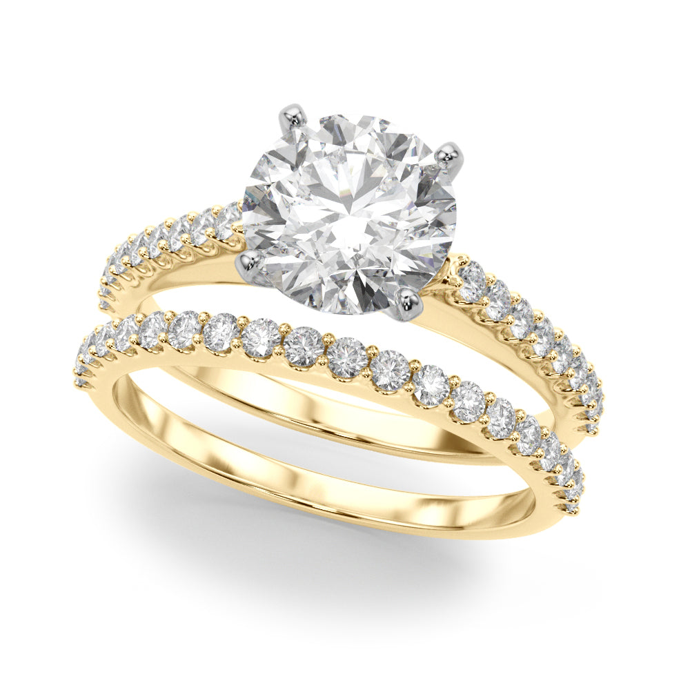 Adored Remount Ring Round Diamond Engagement Ring — 9K/18K Gold & Platinum