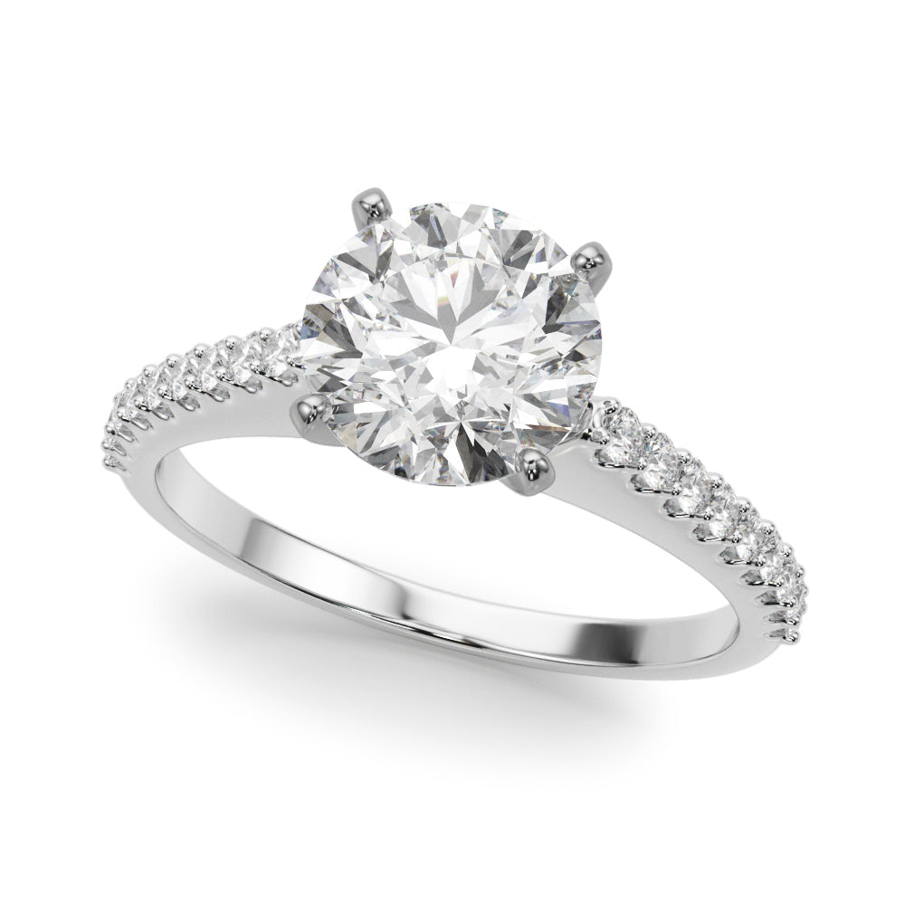 Adored Remount Ring Round Diamond Engagement Ring — 9K/18K Gold & Platinum