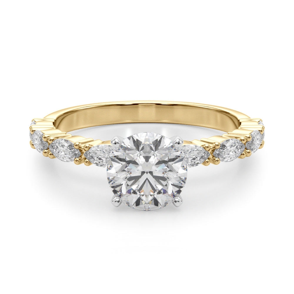 Noble Remountring Marquise Diamond Engagement Ring — 9K/18K Gold & Platinum