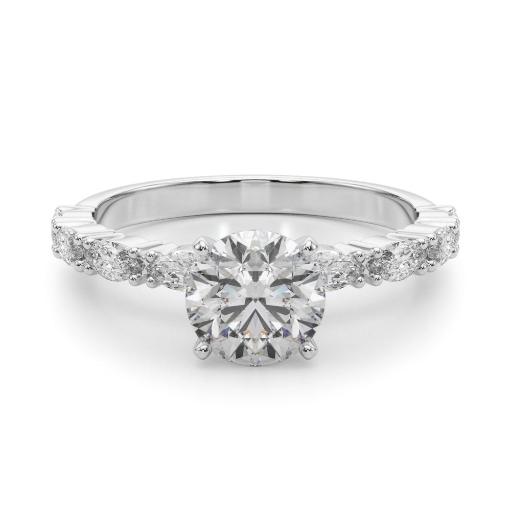 Noble Remountring Marquise Diamond Engagement Ring — 9K/18K Gold & Platinum