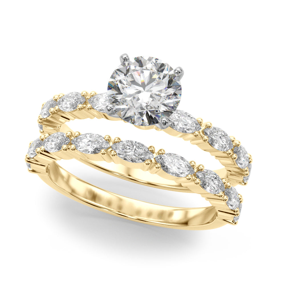 Noble Remountring Marquise Diamond Engagement Ring — 9K/18K Gold & Platinum