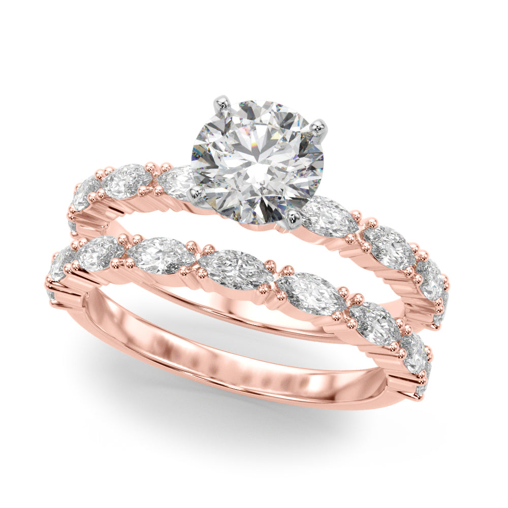 Noble Remountring Marquise Diamond Engagement Ring — 9K/18K Gold & Platinum