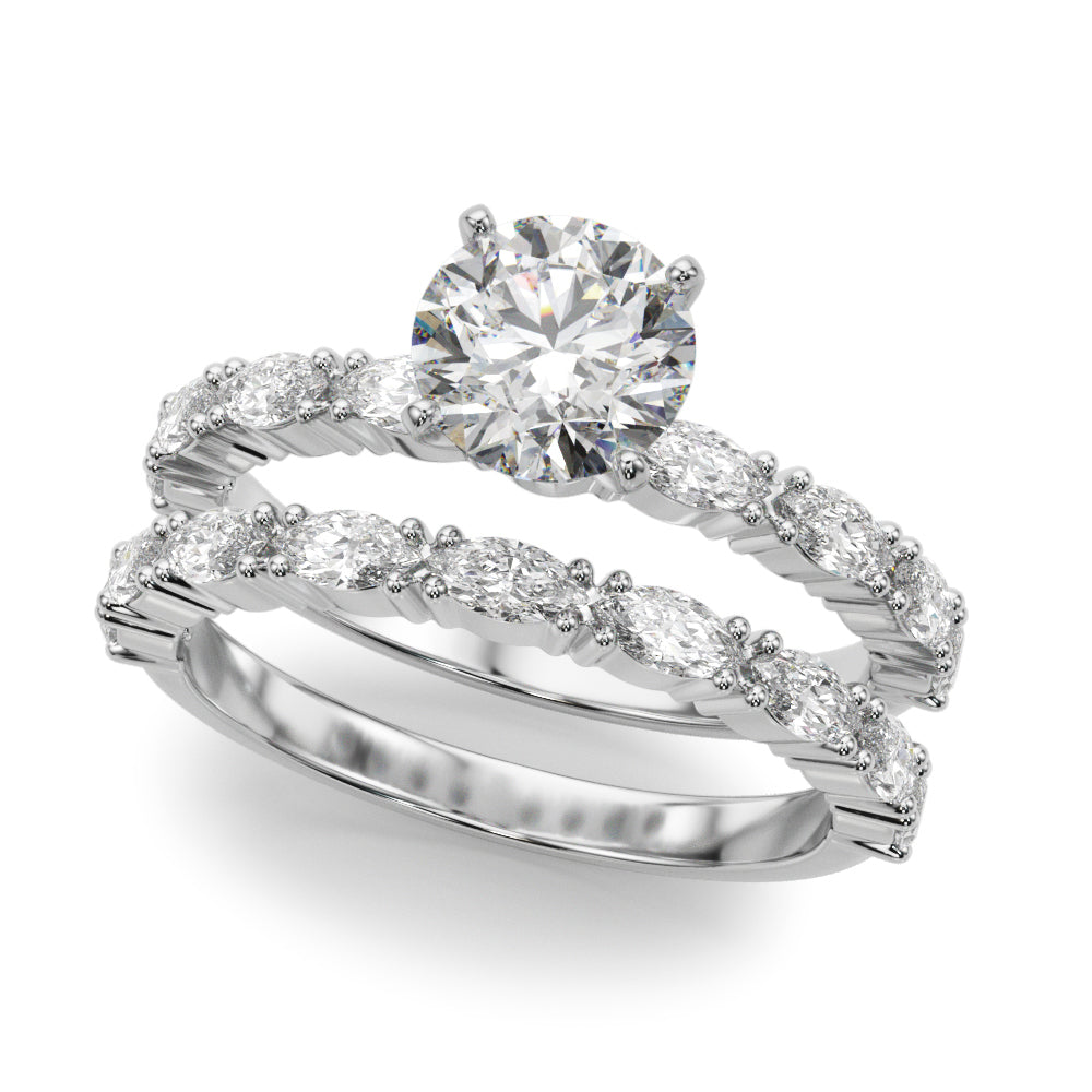 Noble Remountring Marquise Diamond Engagement Ring — 9K/18K Gold & Platinum
