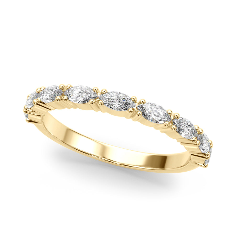 East-West Marquise Half Eternity Ring in Gold & Platinum