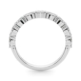 East-West Marquise Half Eternity Ring in Gold & Platinum