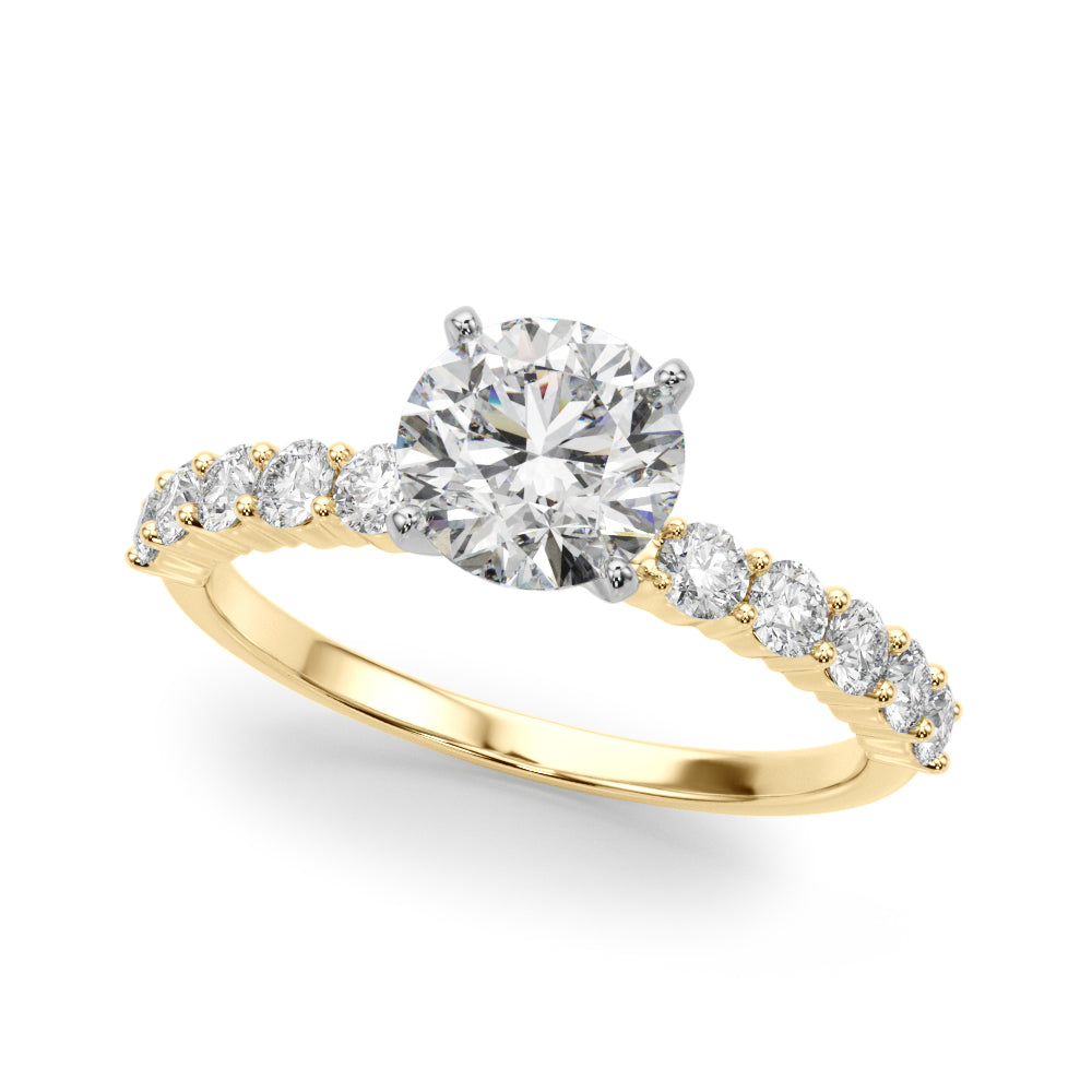 Radiant Remount Ring Round Diamond Engagement Ring — 9K/18K Gold & Platinum