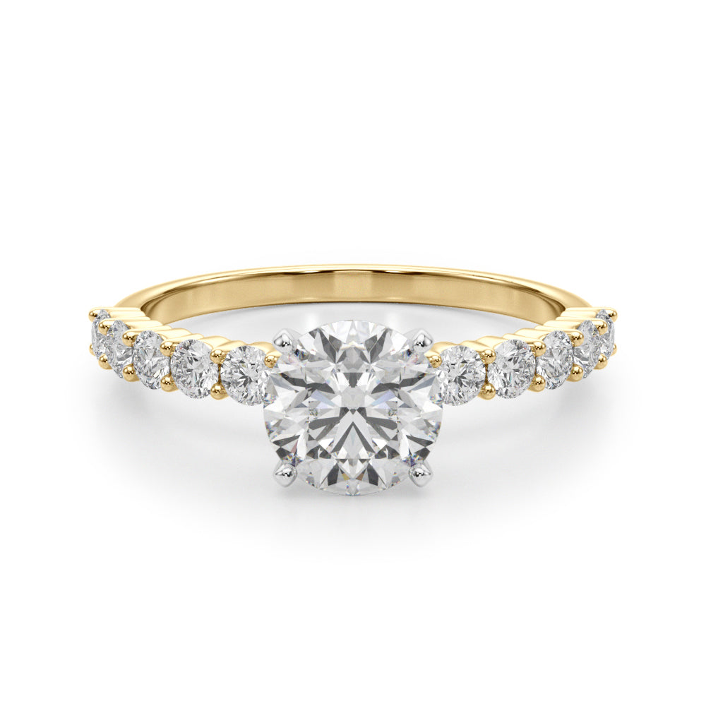 Radiant Remount Ring Round Diamond Engagement Ring — 9K/18K Gold & Platinum