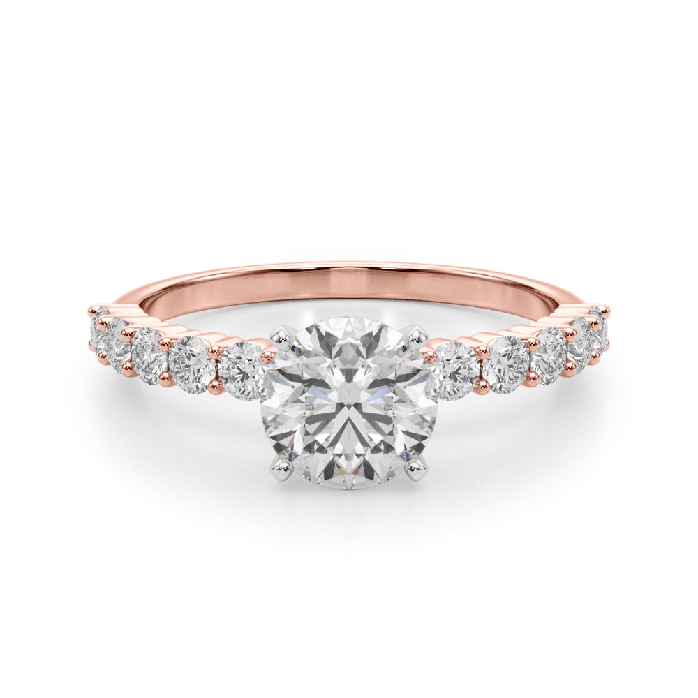 Radiant Remount Ring Round Diamond Engagement Ring — 9K/18K Gold & Platinum