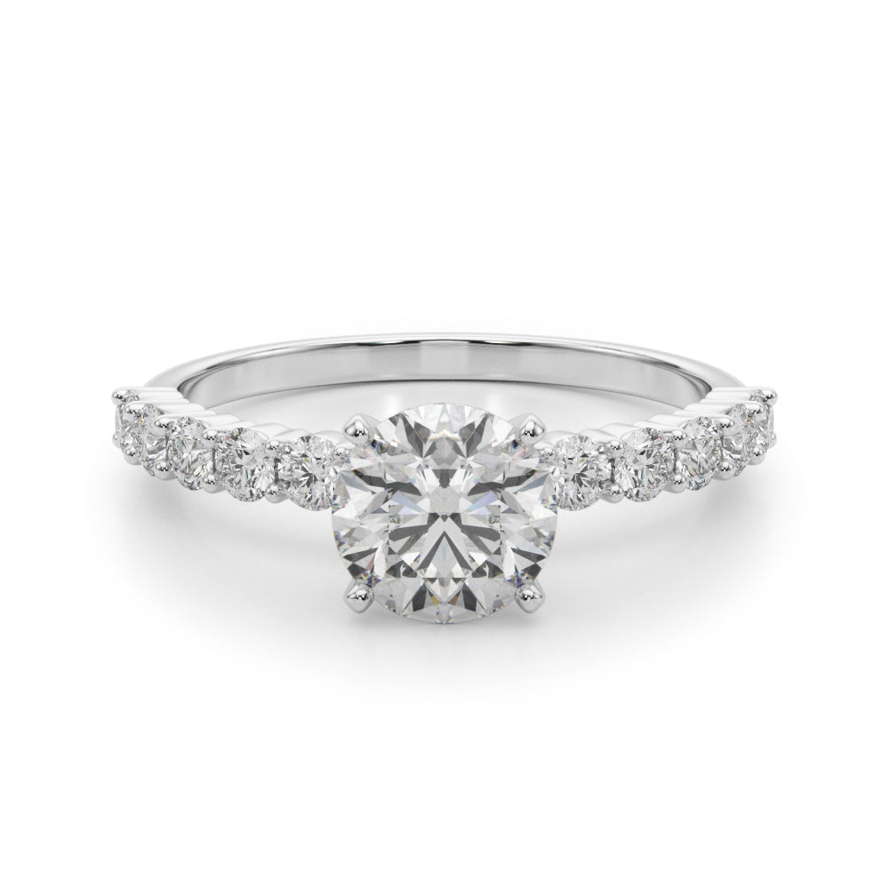 Radiant Remount Ring Round Diamond Engagement Ring — 9K/18K Gold & Platinum