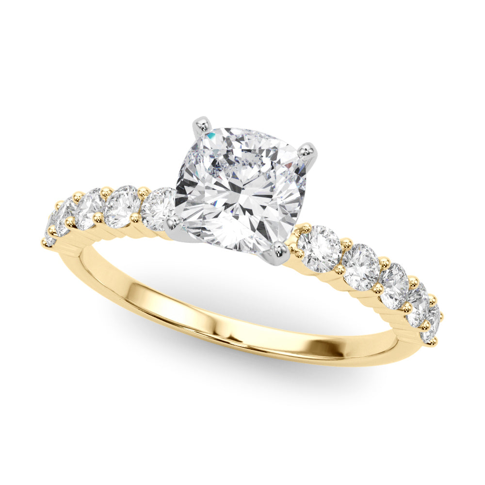 Radiant Remount Ring Round Diamond Engagement Ring — 9K/18K Gold & Platinum
