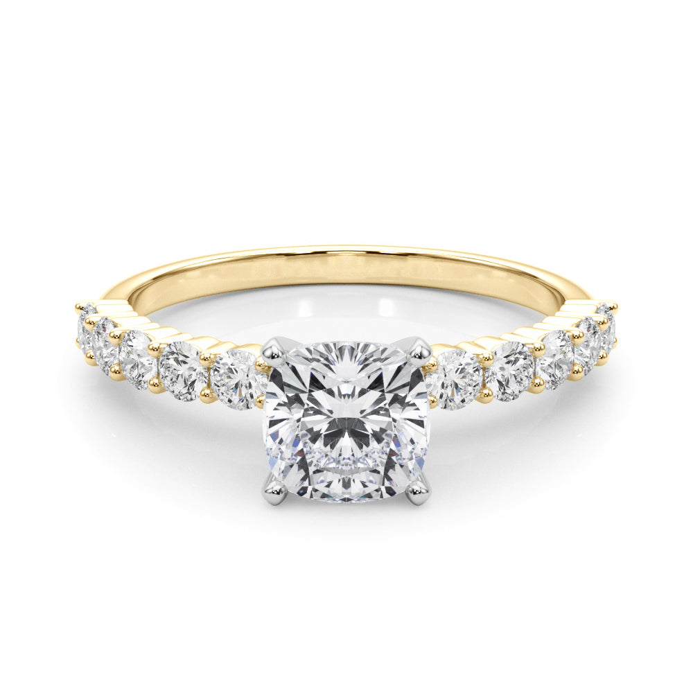 Radiant Remount Ring Round Diamond Engagement Ring — 9K/18K Gold & Platinum