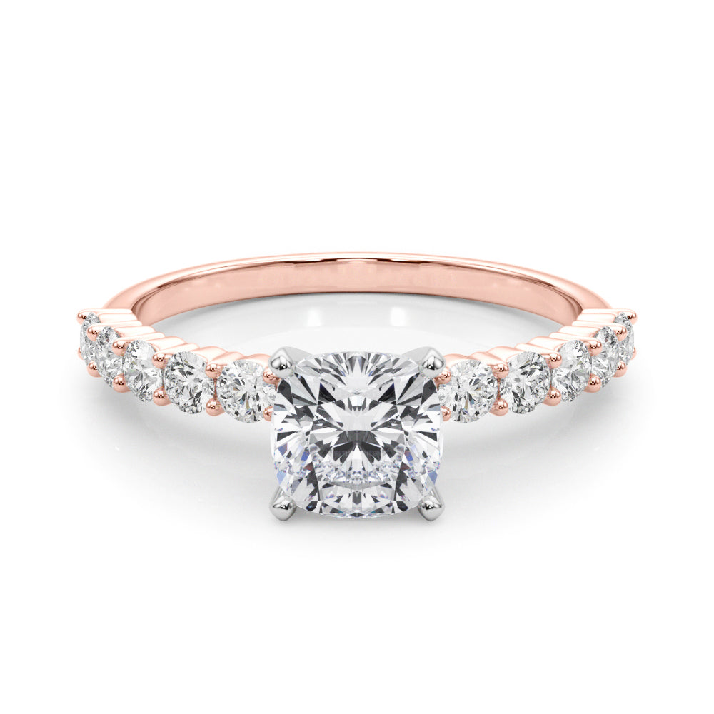 Radiant Remount Ring Round Diamond Engagement Ring — 9K/18K Gold & Platinum