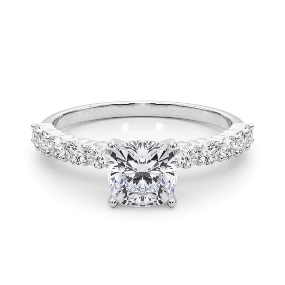 Radiant Remount Ring Round Diamond Engagement Ring — 9K/18K Gold & Platinum