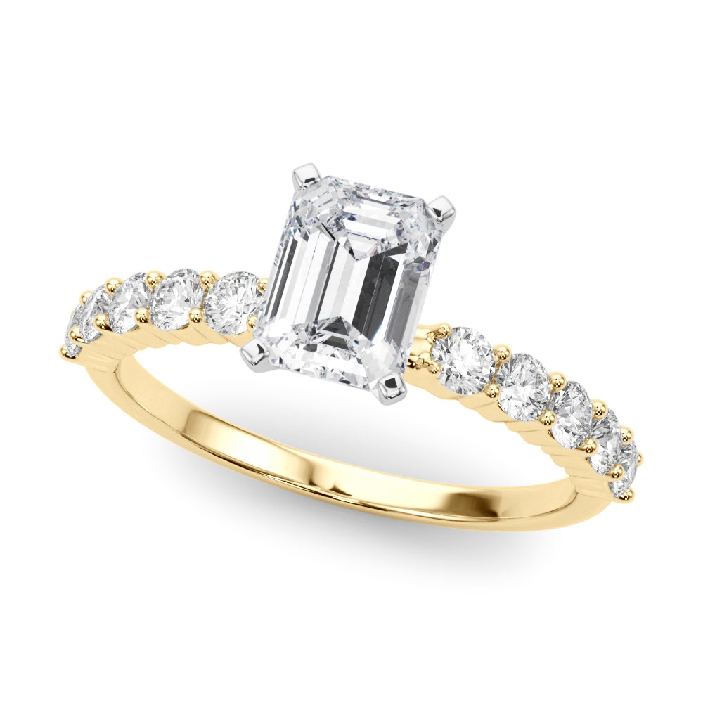 Radiant Remount Ring Round Diamond Engagement Ring — 9K/18K Gold & Platinum
