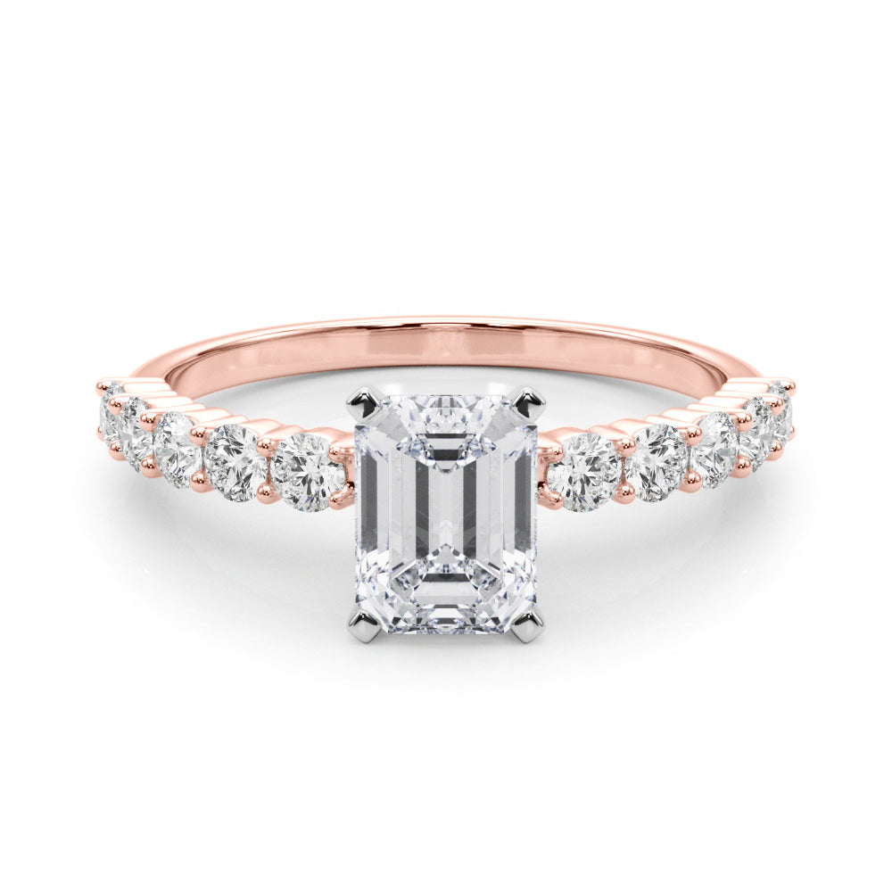 Radiant Remount Ring Round Diamond Engagement Ring — 9K/18K Gold & Platinum