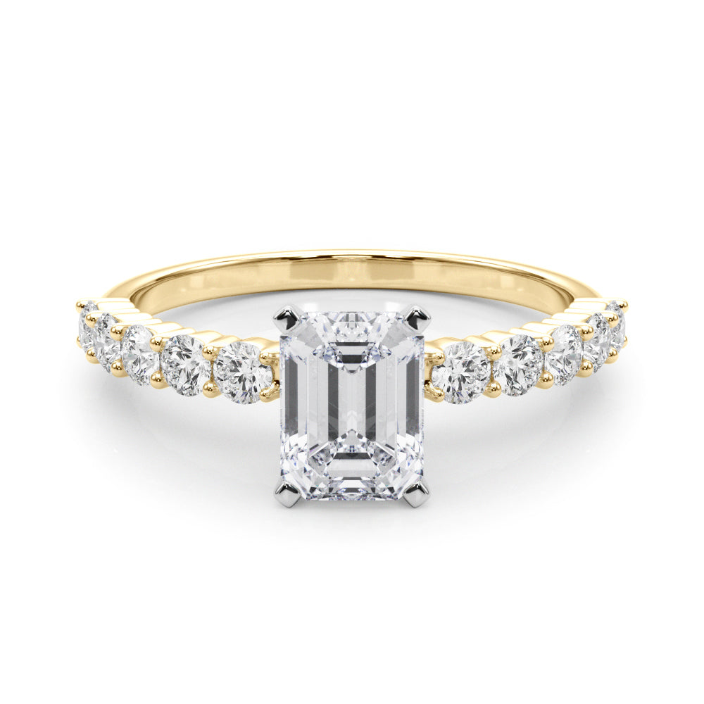 Radiant Remount Ring Round Diamond Engagement Ring — 9K/18K Gold & Platinum