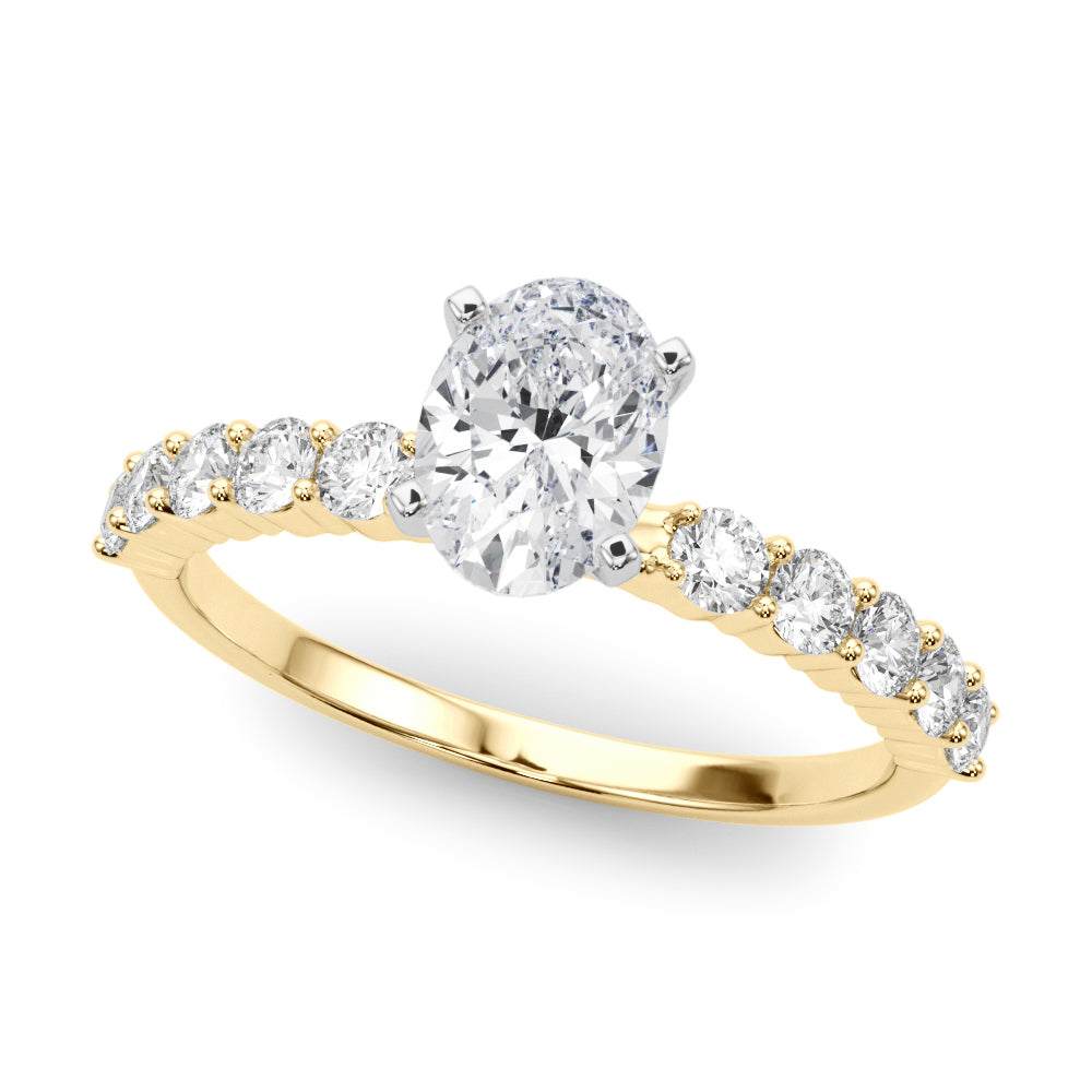 Radiant Remount Ring Round Diamond Engagement Ring — 9K/18K Gold & Platinum