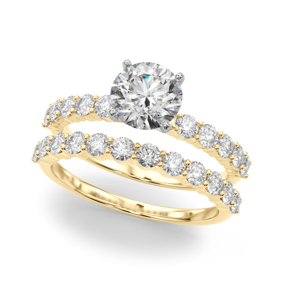 Radiant Remount Ring Round Diamond Engagement Ring — 9K/18K Gold & Platinum