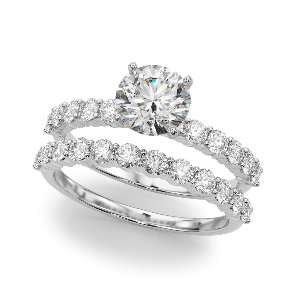 Radiant Remount Ring Round Diamond Engagement Ring — 9K/18K Gold & Platinum