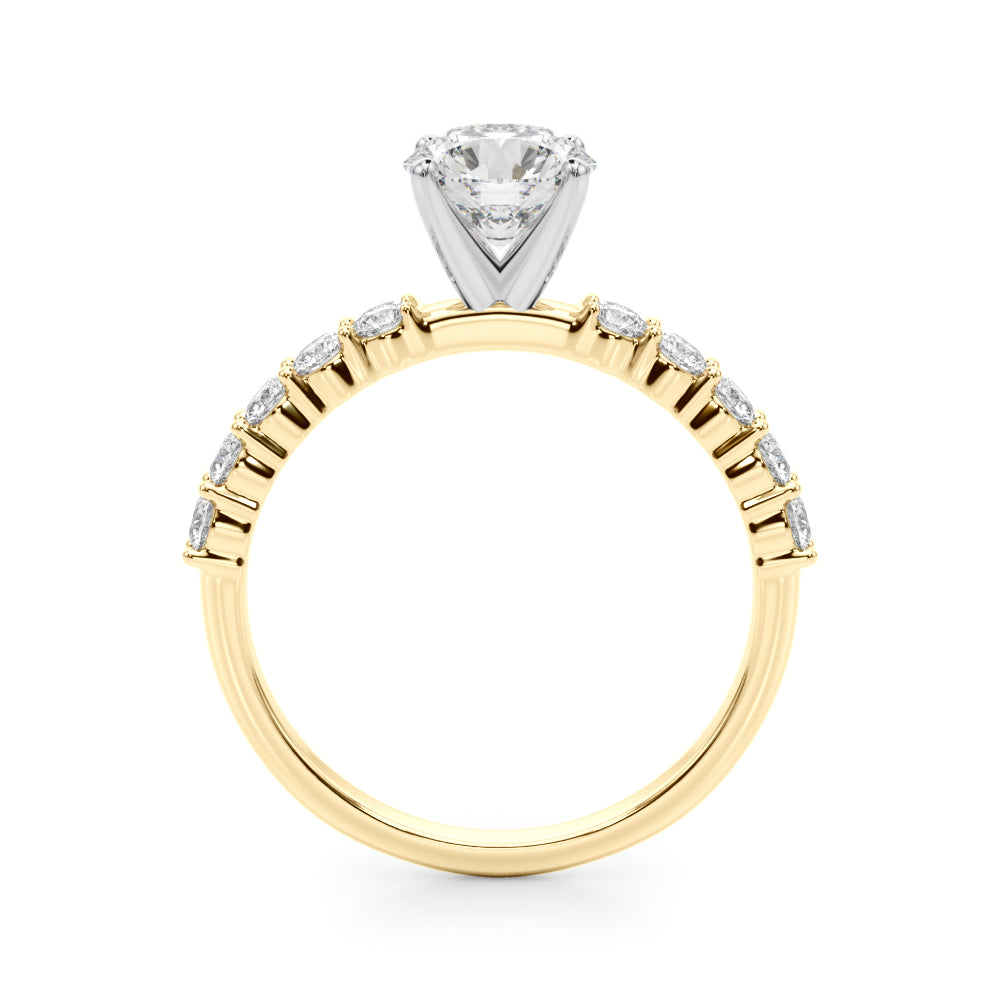 Radiant Remount Ring Round Diamond Engagement Ring — 9K/18K Gold & Platinum