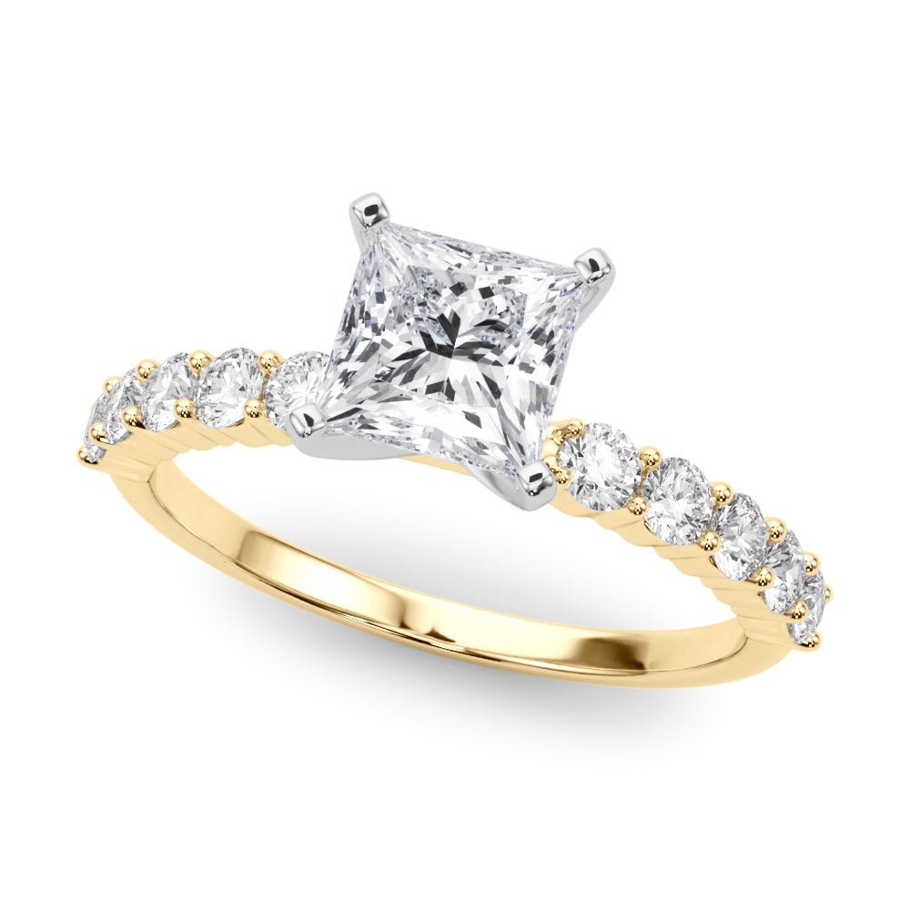 Radiant Remount Ring Round Diamond Engagement Ring — 9K/18K Gold & Platinum