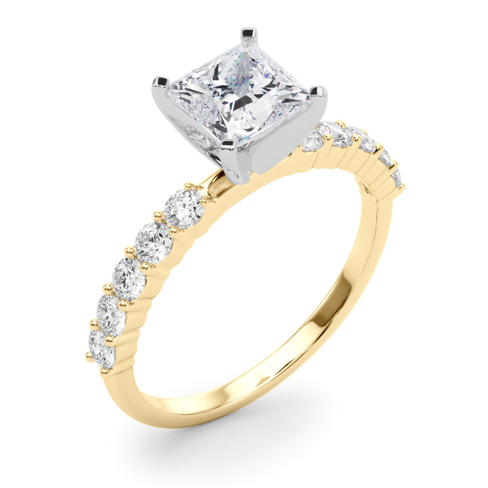 Radiant Remount Ring Round Diamond Engagement Ring — 9K/18K Gold & Platinum