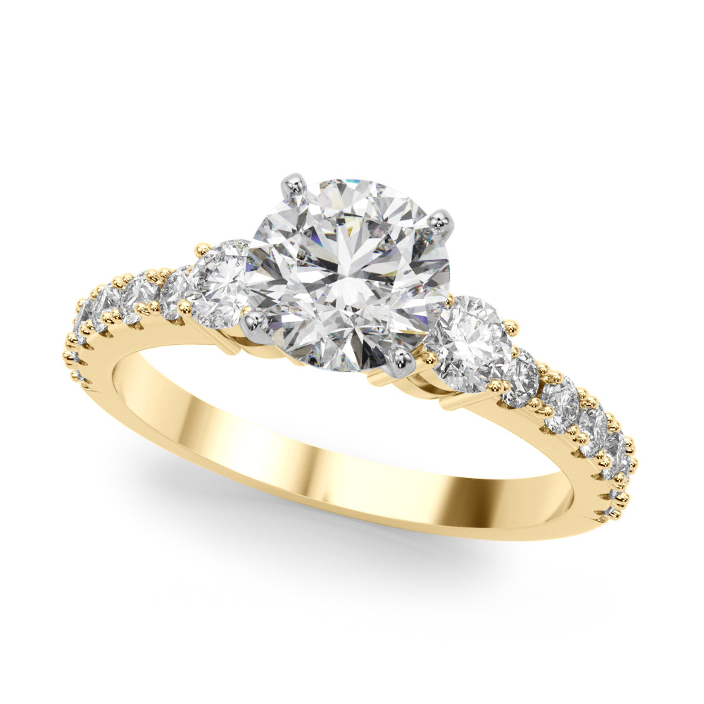 Regal Remount Ring Round Diamond Engagement Ring — 9K/18K Gold & Platinum
