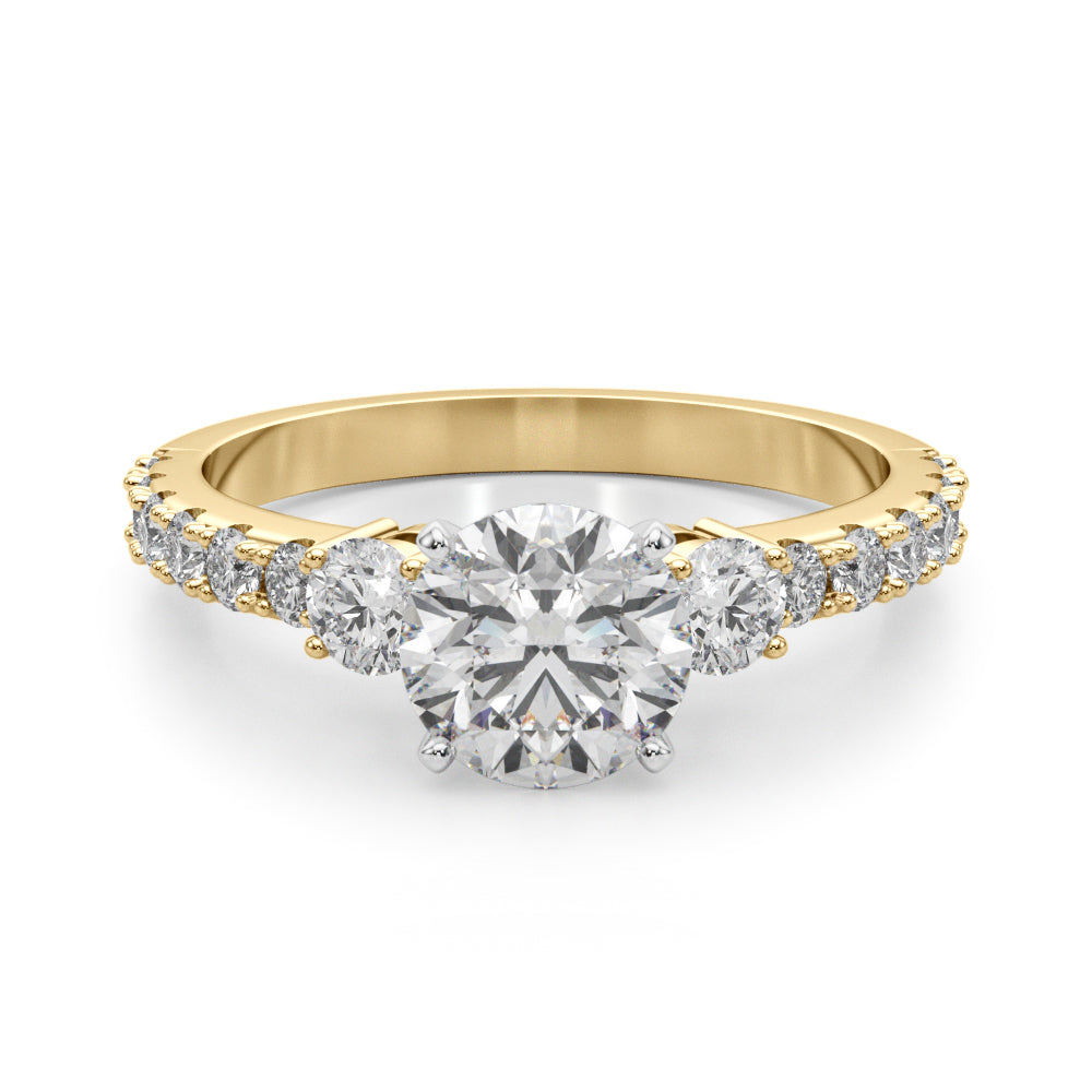 Regal Remount Ring Round Diamond Engagement Ring — 9K/18K Gold & Platinum