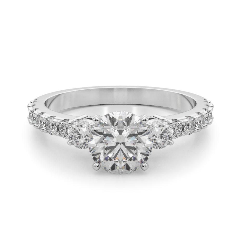 Regal Remount Ring Round Diamond Engagement Ring — 9K/18K Gold & Platinum