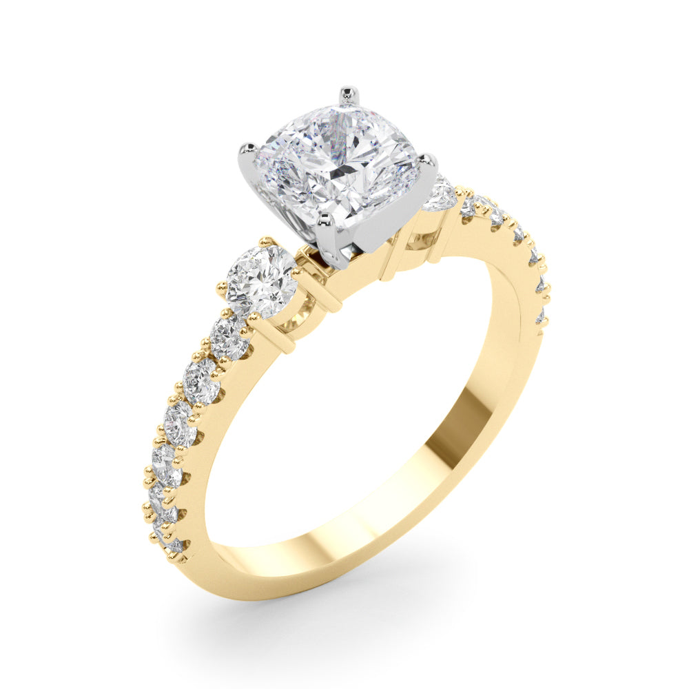 Regal Remount Ring Round Diamond Engagement Ring — 9K/18K Gold & Platinum