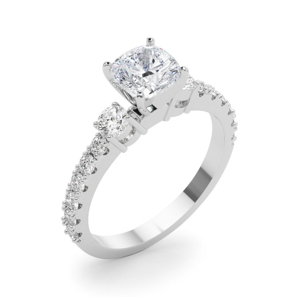 Regal Remount Ring Round Diamond Engagement Ring — 9K/18K Gold & Platinum