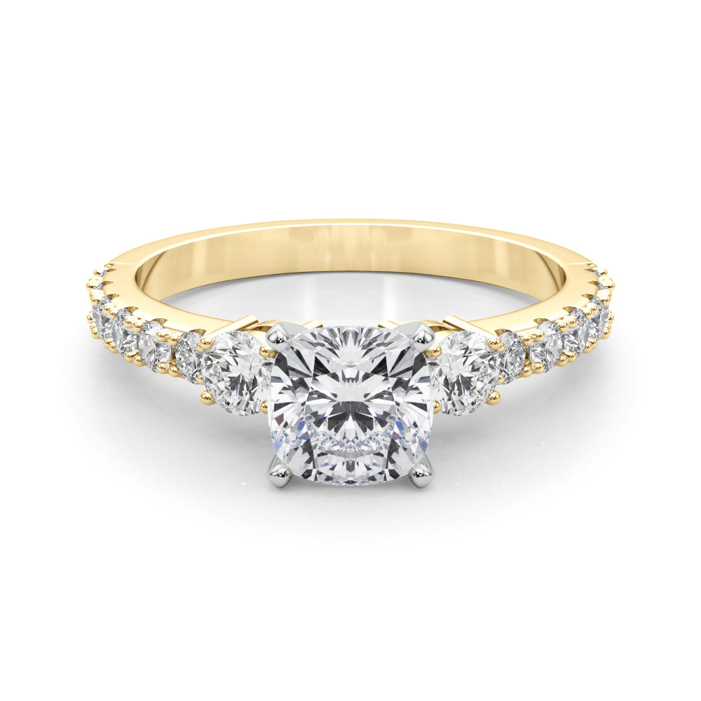 Regal Remount Ring Round Diamond Engagement Ring — 9K/18K Gold & Platinum